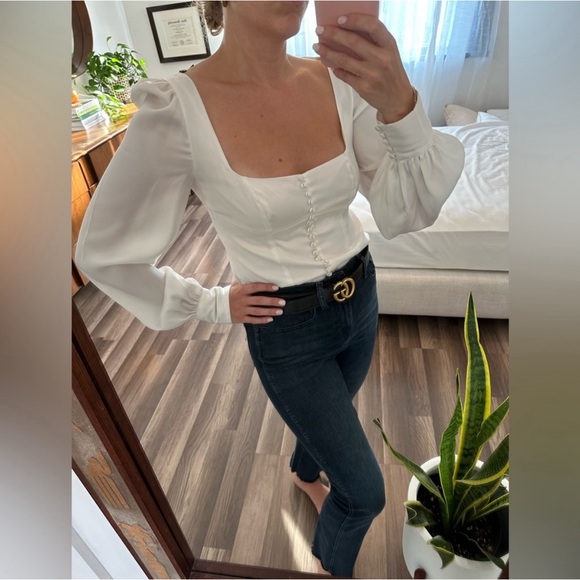 The Kooples Front-Button Sateen Top - Picture 7 of 10